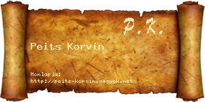 Peits Korvin névjegykártya